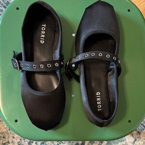 Torrid Black Flats with Strap Detail